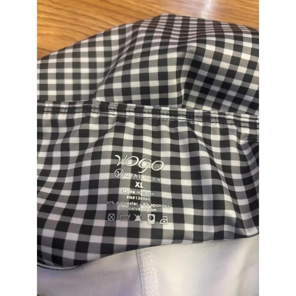 Vogo Athletica Black & White Plaid Skort Size Small XL